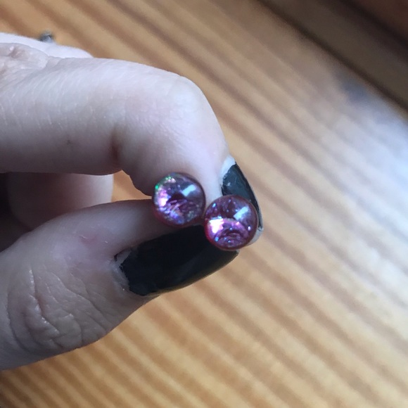 Jewelry - 💚Pink galaxy stud earrings💕